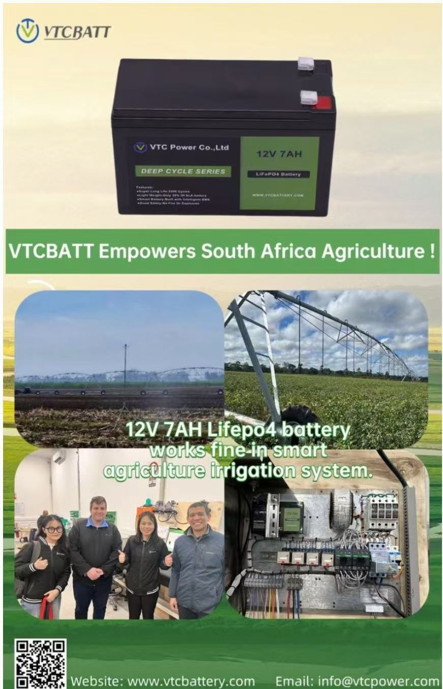 Agricultural irrigation equipment powered by battery