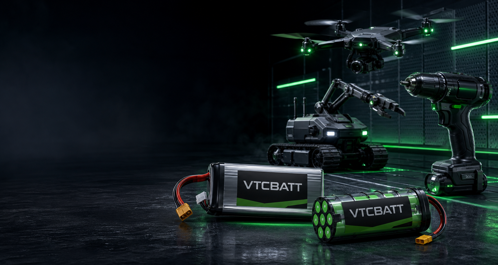 VTCBATT high power batteries for drones, robotics and power tools